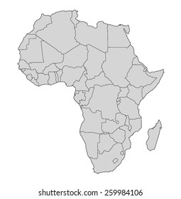 Vector map of Africa on white background