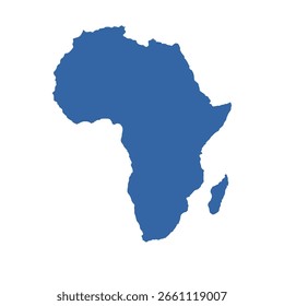 vector map of the African continent on a transparent background
