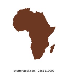 Mapa de Vector del continente africano sobre un fondo transparente