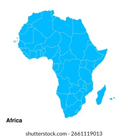 vector map of the African continent on a transparent background