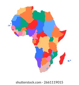 vector map of the African continent on a transparent background