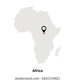 vector map of the African continent on a transparent background