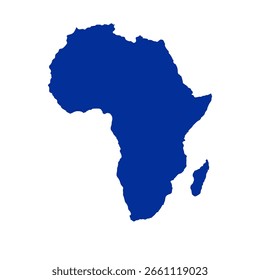 vector map of the African continent on a transparent background