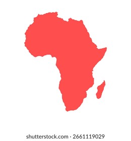 Mapa de Vector del continente africano sobre un fondo transparente