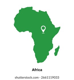 vector map of the African continent on a transparent background