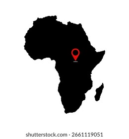 Mapa de Vector del continente africano sobre un fondo transparente