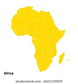 vector map of the African continent on a transparent background