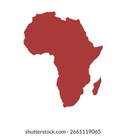mapa vetorial do continente africano sobre um fundo transparente
