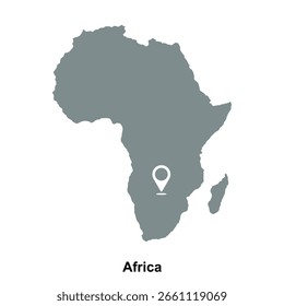 vector map of the African continent on a transparent background