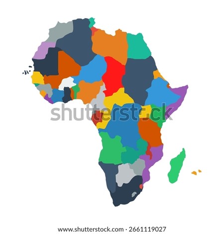 vector map of the African continent on a transparent background