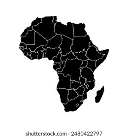 Vector map of the African continent. Suitable for icons, logos, banners, backgrounds or any content using the African continent map theme