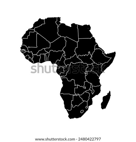 Vector map of the African continent. Suitable for icons, logos, banners, backgrounds or any content using the African continent map theme