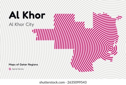 Vector Map of Al Shahaniya Region, Qatar, in Spiral Line Style with Al Shahaniya as Central Point
