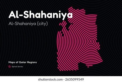 Vector Map of Al Shahaniya Region, Qatar, in Spiral Line Style with Al Shahaniya as Central Point