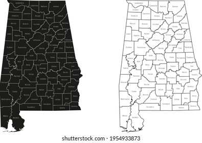 vector map of the Alabama