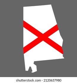 Vector map of Alabama. High detailed illustration. Country of the United States of America. Flat style. Vector illustration