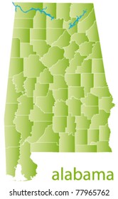 Vector Map Of Alabama State