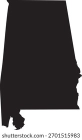 Vector Map of Alabama State Silhouette