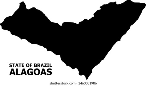 Vector Map of Alagoas State with title. Map of Alagoas State is isolated on a white background. Simple flat geographic map.