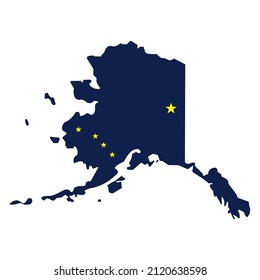 Vector map of Alaska. High detailed illustration. Country of the United States of America. Flat style. Vector illustration