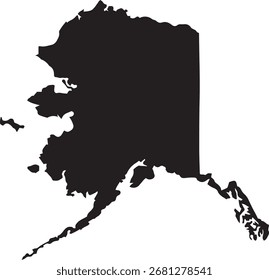Vector Map of Alaska Isolated on a White Background