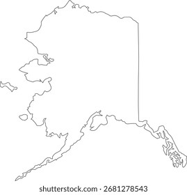 Vector Map of Alaska Isolated on a White Background