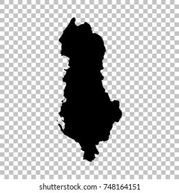 Vector map Albania. Isolated vector Illustration. Black on White background. EPS 10 Illustration.