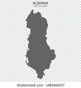 vector map of Albania on transparent background