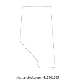 Vector Map Alberta. Outline Map. Isolated Vector Illustration. Black On White Background. EPS 8 Illustration.