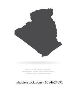 Vector map Algeria. Isolated vector Illustration. Black on White background. EPS 10 Illustration.