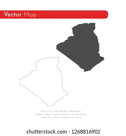 Vector map Algeria. Isolated vector Illustration. Black on White background. EPS 10 Illustration.