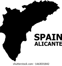 Vector Map of Alicante Province with title. Map of Alicante Province is isolated on a white background. Simple flat geographic map.