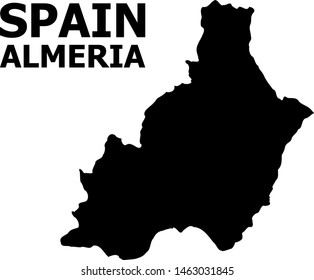Vector Map of Almeria Province with name. Map of Almeria Province is isolated on a white background. Simple flat geographic map.