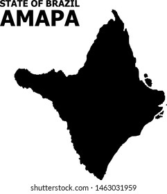 Vector Map of Amapa state with title. Map of Amapa state is isolated on a white background. Simple flat geographic map.