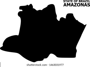 Vector Map of Amazonas State with name. Map of Amazonas State is isolated on a white background. Simple flat geographic map.