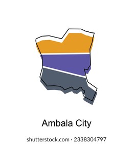 vector map of Ambala City modern outline, High detailed vector illustration vector design template on white background