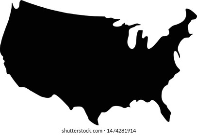 Vector Map America Silhouette Style Stock Vector (Royalty Free ...