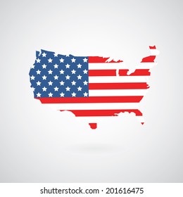 Vector Map Of American Flag 