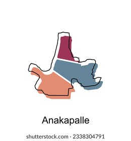 vector map of Anakapalle modern outline, High detailed vector illustration vector design template on white background
