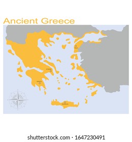 vector map of the Ancient Greece