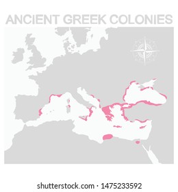 Vector Map Of The Ancient Greek Colonies