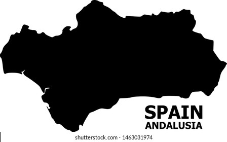 Vector Map of Andalusia Province with name. Map of Andalusia Province is isolated on a white background. Simple flat geographic map.