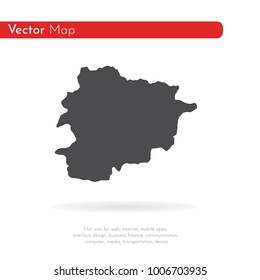 Vector map Andorra. Isolated vector Illustration. Black on White background. EPS 10 Illustration.