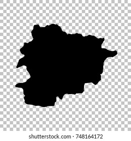 Vector map Andorra. Isolated vector Illustration. Black on White background. EPS 10 Illustration.