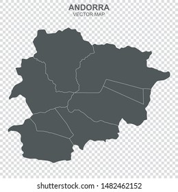 vector map of Andorra on transparent background