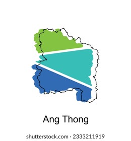 vector map of Ang Thong modern outline, High detailed vector illustration vector Design Template, suitable for your company