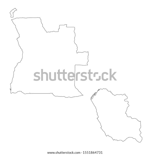 Vector Map Angola Luanda Country Capital Stock Vektorgrafik Lizenzfrei