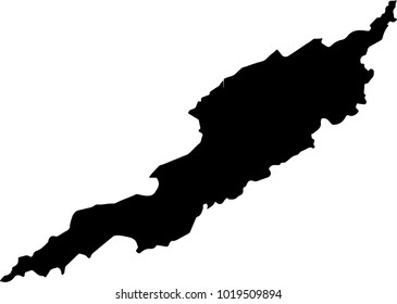 Vector map of Anguilla. Black mask. Isolated, white background. 