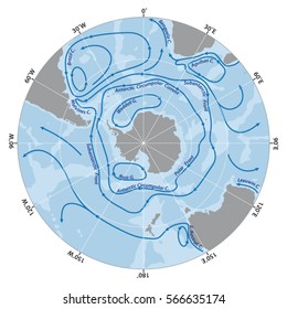 Vector Map Of The Antarctic Circumpolar Current