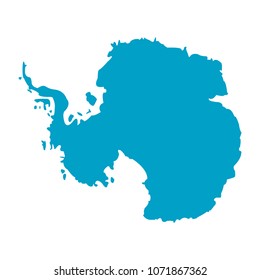 Vector  map Antarctica. icon. Isolated vector Illustration.  EPS 10